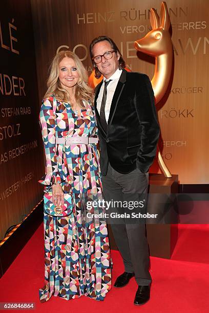 Frauke Ludowig and her husband Kai Roeffen during the Bambi Awards 2016, arrivals at Stage Theater on November 17, 2016 in Berlin, Germany.