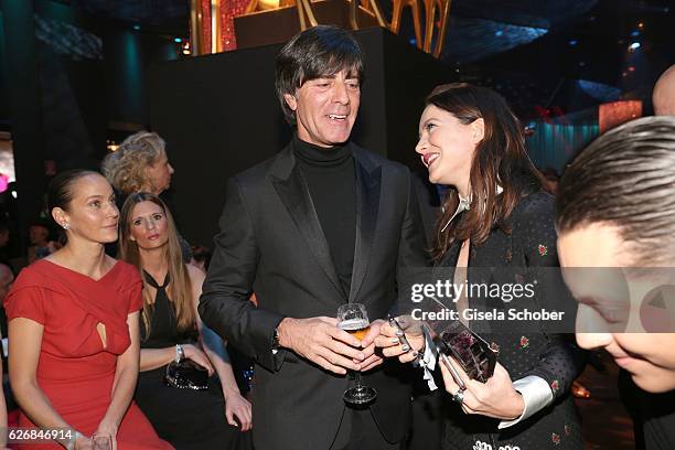 Joachim, Jogi, Loew and Hannah Herzsprung during the Bambi Awards 2016 party at Atrium Tower on November 17, 2016 in Berlin, Germany.