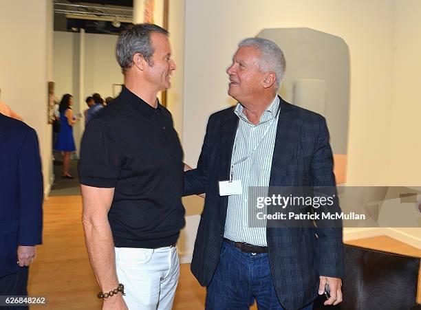 Vladislav Doronin and Larry Gagosian at the Art Basel Miami Beach - VIP Preview at Miami Beach Convention Center on November 30, 2016 in Miami Beach,...