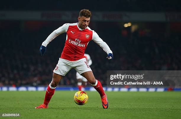 Alex Oxlade-Chamberlain of Arsenal during the EFL Quarter Final Cup match between Arsenal and Southampton at Emirates Stadium on November 30, 2016 in...