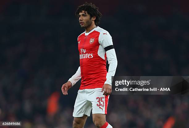 Mohamed Elneny of Arsenal during the EFL Quarter Final Cup match between Arsenal and Southampton at Emirates Stadium on November 30, 2016 in London,...