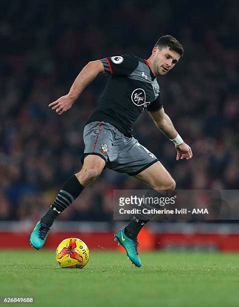 Shane Long of Southampton during the EFL Quarter Final Cup match between Arsenal and Southampton at Emirates Stadium on November 30, 2016 in London,...