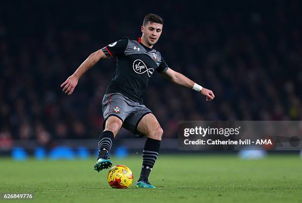 Shane Long of Southampton during the EFL Quarter Final Cup match between Arsenal and Southampton at Emirates Stadium on November 30, 2016 in London,...
