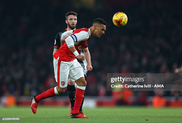 Kieran Gibbs of Arsenal during the EFL Quarter Final Cup match between Arsenal and Southampton at Emirates Stadium on November 30, 2016 in London,...