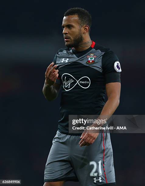 Ryan Bertrand of Southampton during the EFL Quarter Final Cup match between Arsenal and Southampton at Emirates Stadium on November 30, 2016 in...