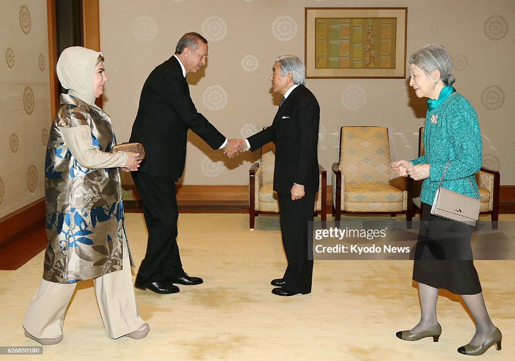 Turkish Prime Minister Erdogan meets with Japanese Emperor Akihito