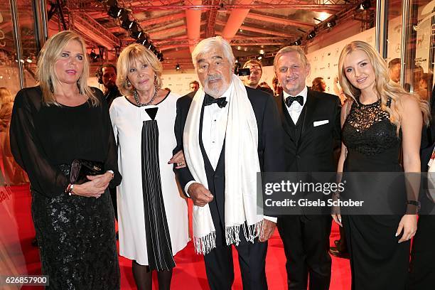 Monique Adorf and her husband Mario Adorf, Peter David Schaade, CEO and Chairman WIDEX GmbH Germany and Louisa Nischwitz during the Bambi Awards...