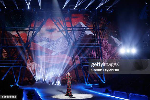 Lady Gaga performs during the 2016 Victoria's Secret Fashion Show at Le Grand Palais on November 30, 2016 in Paris, France.