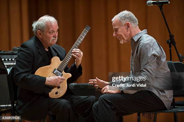 John Abercrombie and Marc Copland of Marc Copland and John Abercrombie Duo perform on stage during Festival Internacional de Jazz de Barcelona at...