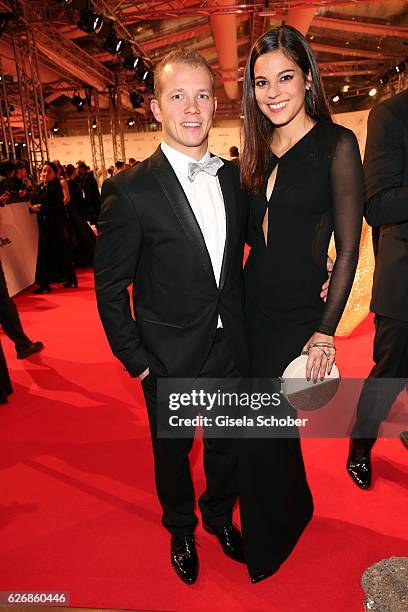 Fabian Hambuechen and his girlfriend Marcia Ev during the Bambi Awards 2016, arrivals at Stage Theater on November 17, 2016 in Berlin, Germany.