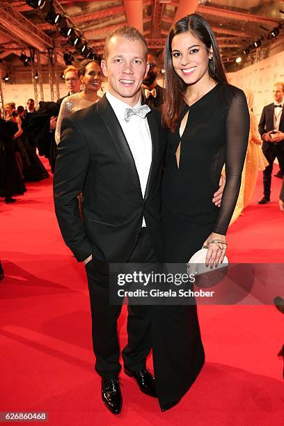 Olympic gold medalist, champion, Fabian Hambuechen and his girlfriend Marcia Ev during the Bambi Awards 2016, arrivals at Stage Theater on November...