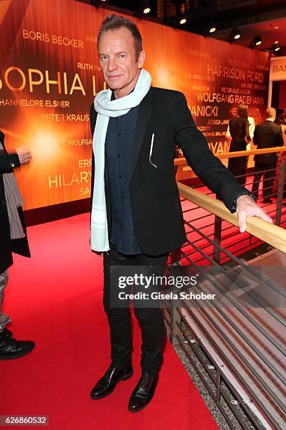 Singer Sting during the Bambi Awards 2016, arrivals at Stage Theater on November 17, 2016 in Berlin, Germany.