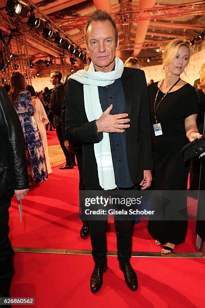 Singer Sting during the Bambi Awards 2016, arrivals at Stage Theater on November 17, 2016 in Berlin, Germany.