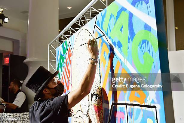 Artist Alec Monopoly attends TAG Heuer Announces Their New Art Provocateur! at Art Basel Miami at Mondrian South Beach on November 30, 2016 in Miami,...