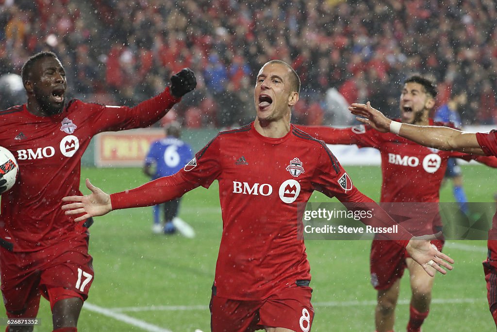 Toronto FC beat the Montreal Impact 5-2 in the second game to win the Eastern Conference Finals and to advance in the MLS Cup Final