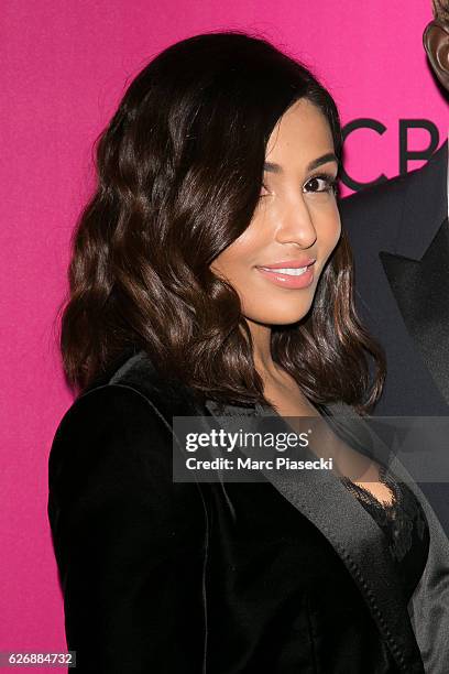 Majda Sakho attends '2016 Victoria's Secret Fashion Show' Pink carpet photocall at Le Grand Palais on November 30, 2016 in Paris, France.