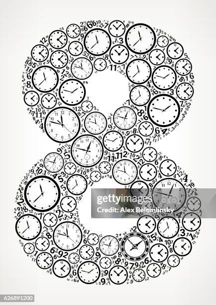 時間とクロック ベクトル アイコン パターンの数値 8 - 10 minutes点のイラスト素材／クリップアート素材／マンガ素材／アイコン素材