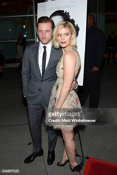 Actors Jamie Bell and Kate Mara attend the premiere of Lionsgate Premiere's "Man Down" at ArcLight Hollywood on November 30, 2016 in Hollywood,...