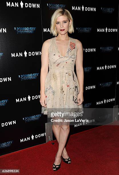Actress Kate Mara attends the premiere of "Man Down" at ArcLight Hollywood on November 30, 2016 in Hollywood, California.