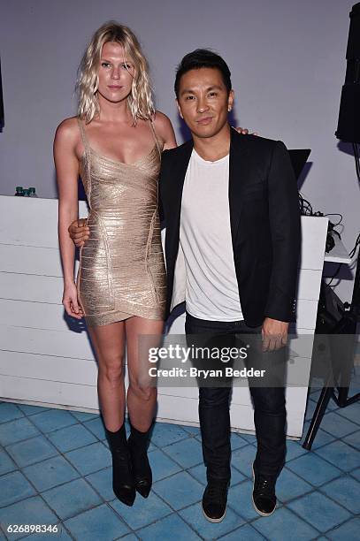 Alexandra Richards and Prabal Gurung attendÊPrabal GurungÕs Samsung Gear 360 Exhibition at Ocho at Soho Beach House during Art Basel on November 30,...