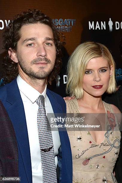 Actors Shia LaBeouf and Kate Mara attend the premiere of Lionsgate Premiere's "Man Down" at ArcLight Hollywood on November 30, 2016 in Hollywood,...