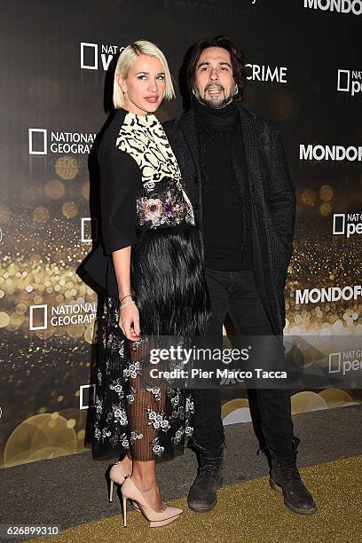 Clizia Incorvaia and Francesco Sarcina attend Fox Tv schedule presentation on November 30, 2016 in Milan, Italy.