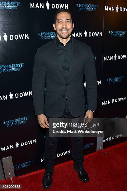 Actor Neil Brown Jr. Attends the premiere of Lionsgate Premiere's "Man Down" at ArcLight Hollywood on November 30, 2016 in Hollywood, California.
