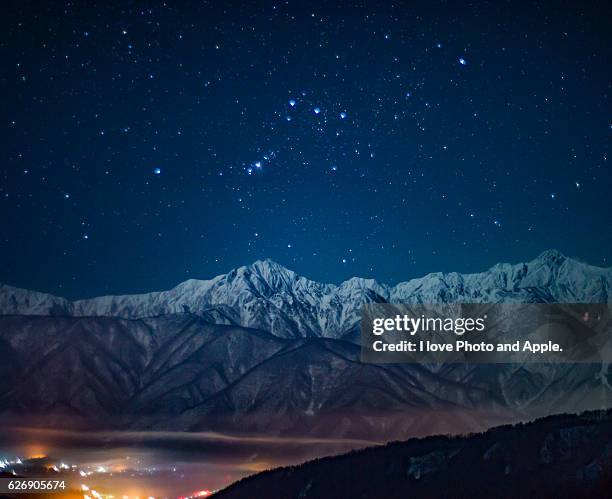 northern alps and orion - japanese alps stock pictures, royalty-free photos & images
