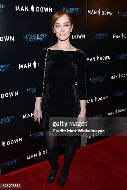 Actress Lotte Verbeek attends the premiere of Lionsgate Premiere's "Man Down" at ArcLight Hollywood on November 30, 2016 in Hollywood, California.