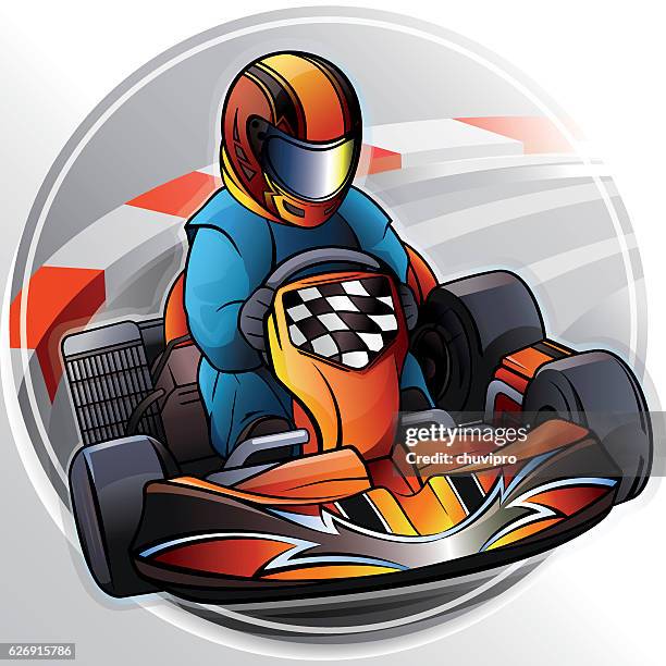 go-kart-rennen - go cart stock-grafiken, -clipart, -cartoons und -symbole