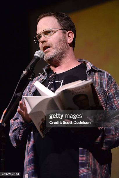Actor Rainn Wilson from the TV show The Office performs onstage during Creed Bratton's benefit concert for Lide Haiti at the Regent Theater DTLA on...