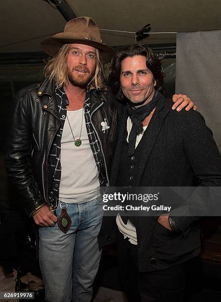 Nick Fouquet and Greg Lauren attend the Greg Lauren For Banana Republic Event at Greg Lauren Studio on November 30, 2016 in Los Angeles, California.