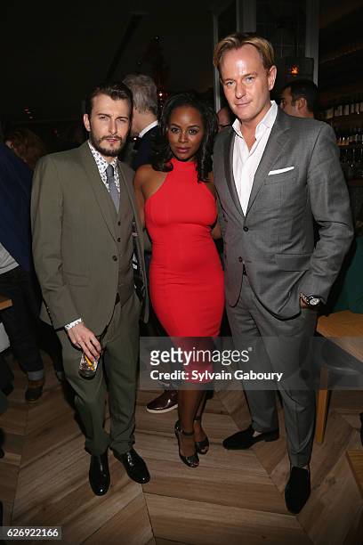 Cameron Moir, Krystal Joy Brown and Daniel Benedict attend The Cinema Society with Avion and GQ Host the After Party for Sony Pictures Classics'...