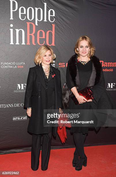 Eugenia Martinez de Irujo and Rosa Tous Oriol attend a photocall for the People in Red charity event held at the El Palauet on November 30, 2016 in...