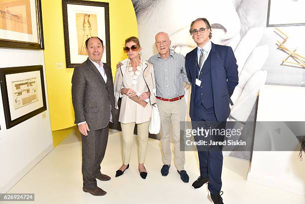 Claude Picasso, Elena Foster, Norman Foster and Mathias Rastorfer attend Art Basel Miami Beach - VIP Preview at Miami Beach Convention Center on...