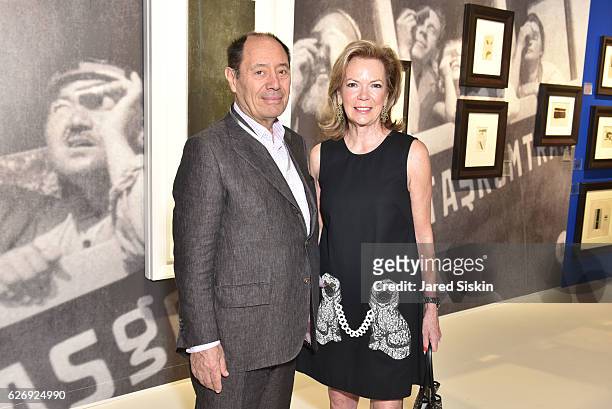 Claude Picasso and Gail Engelberg attend Art Basel Miami Beach - VIP Preview at Miami Beach Convention Center on November 30, 2016 in Miami Beach,...