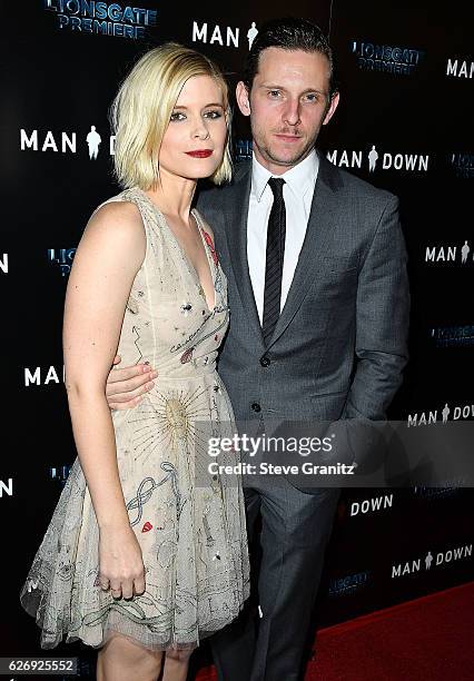 Kate Mara;Jamie Bell arrives at the Premiere Of Lionsgate Premiere's "Man Down" at ArcLight Hollywood on November 30, 2016 in Hollywood, California.