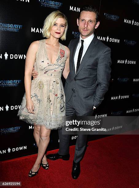 Kate Mara;Jamie Bell arrives at the Premiere Of Lionsgate Premiere's "Man Down" at ArcLight Hollywood on November 30, 2016 in Hollywood, California.