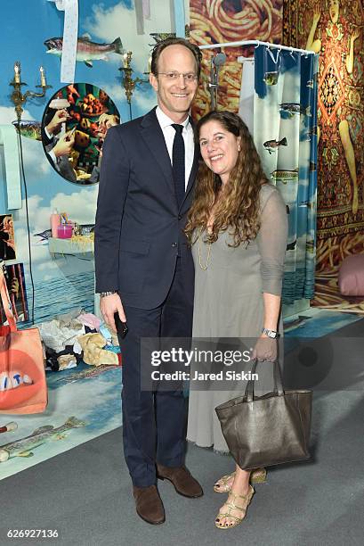 Ari Wiseman and Andrea Feldman Falcione attend Art Basel Miami Beach - VIP Preview at Miami Beach Convention Center on November 30, 2016 in Miami...