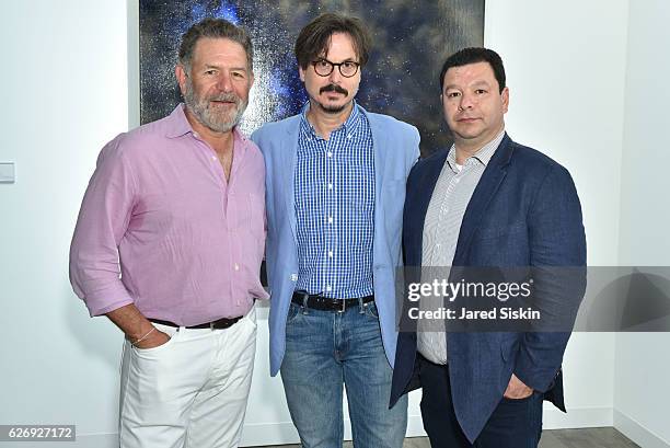 Courtney Lord, Marc Dennis and Benjamin Fernandez attend Art Basel Miami Beach - VIP Preview at Miami Beach Convention Center on November 30, 2016 in...