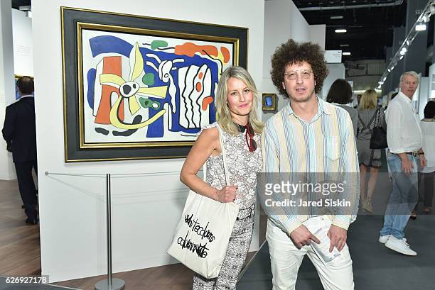 Amy Smith Stuart and Tony Matelli attend Art Basel Miami Beach - VIP Preview at Miami Beach Convention Center on November 30, 2016 in Miami Beach,...