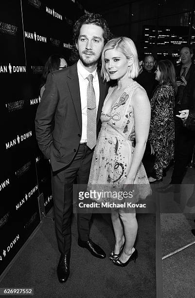 Actors Shia LaBeouf and Kate Mara attend the Los Angeles Premiere of "Man Down" on November 30, 2016 in Los Angeles, California.