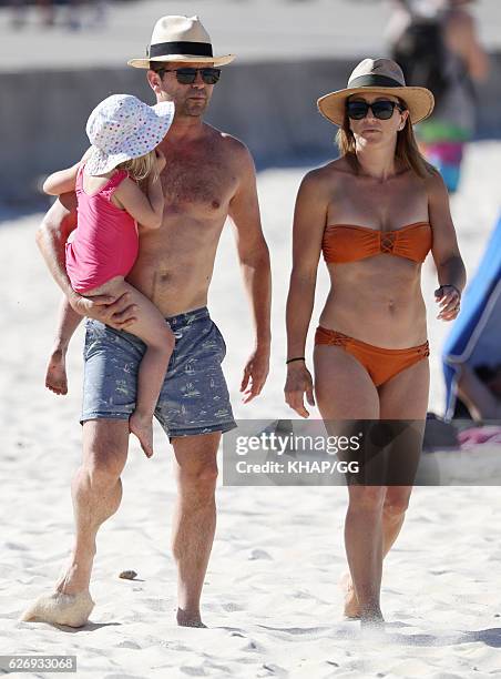 Steven Jacobs and his wife Rose pictured at the beach with their two daughters on November 13, 2016 in Sydney, Australia.