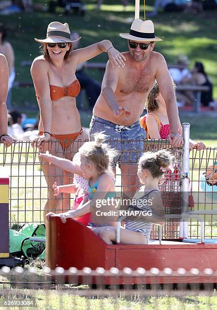 Steven Jacobs and his wife Rose pictured at the beach with their two daughters on November 13, 2016 in Sydney, Australia.