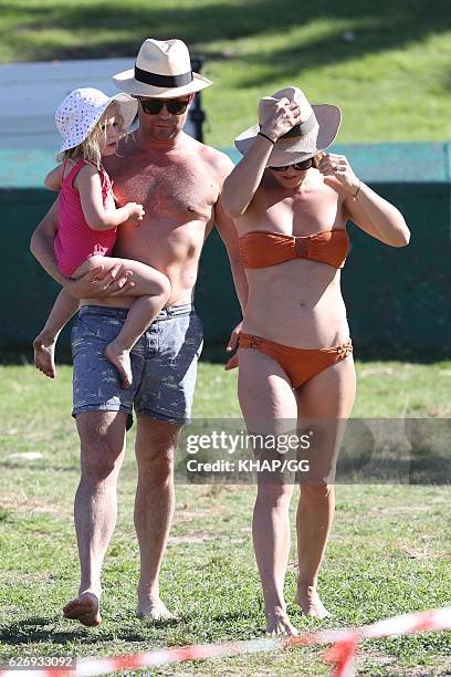 Steven Jacobs and his wife Rose pictured at the beach with their two daughters on November 13, 2016 in Sydney, Australia.