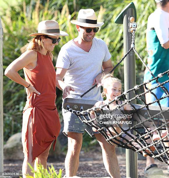 Steven Jacobs and his wife Rose pictured at the beach with their two daughters on November 13, 2016 in Sydney, Australia.