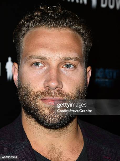 Jai Courtney arrives at the Premiere Of Lionsgate Premiere's "Man Down" at ArcLight Hollywood on November 30, 2016 in Hollywood, California.