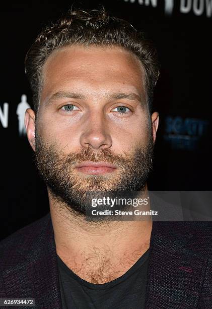 Jai Courtney arrives at the Premiere Of Lionsgate Premiere's "Man Down" at ArcLight Hollywood on November 30, 2016 in Hollywood, California.