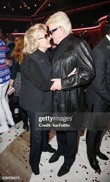 German singer Heino and his wife Hannelore Kramm attend the tv show 'Die schoensten Weihnachtshits' on November 30, 2016 in Munich, Germany.