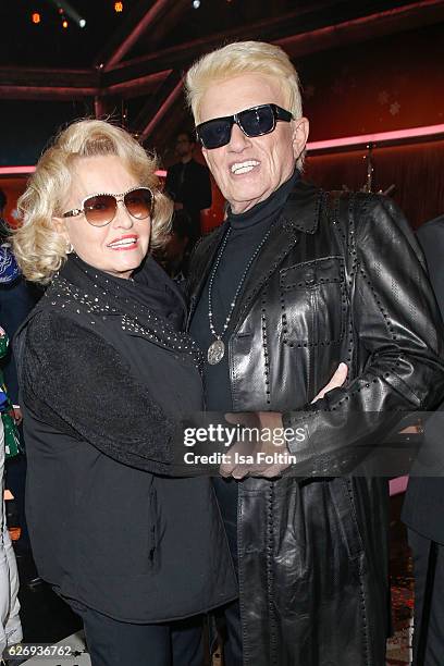 German singer Heino and his wife Hannelore Kramm attend the tv show 'Die schoensten Weihnachtshits' on November 30, 2016 in Munich, Germany.